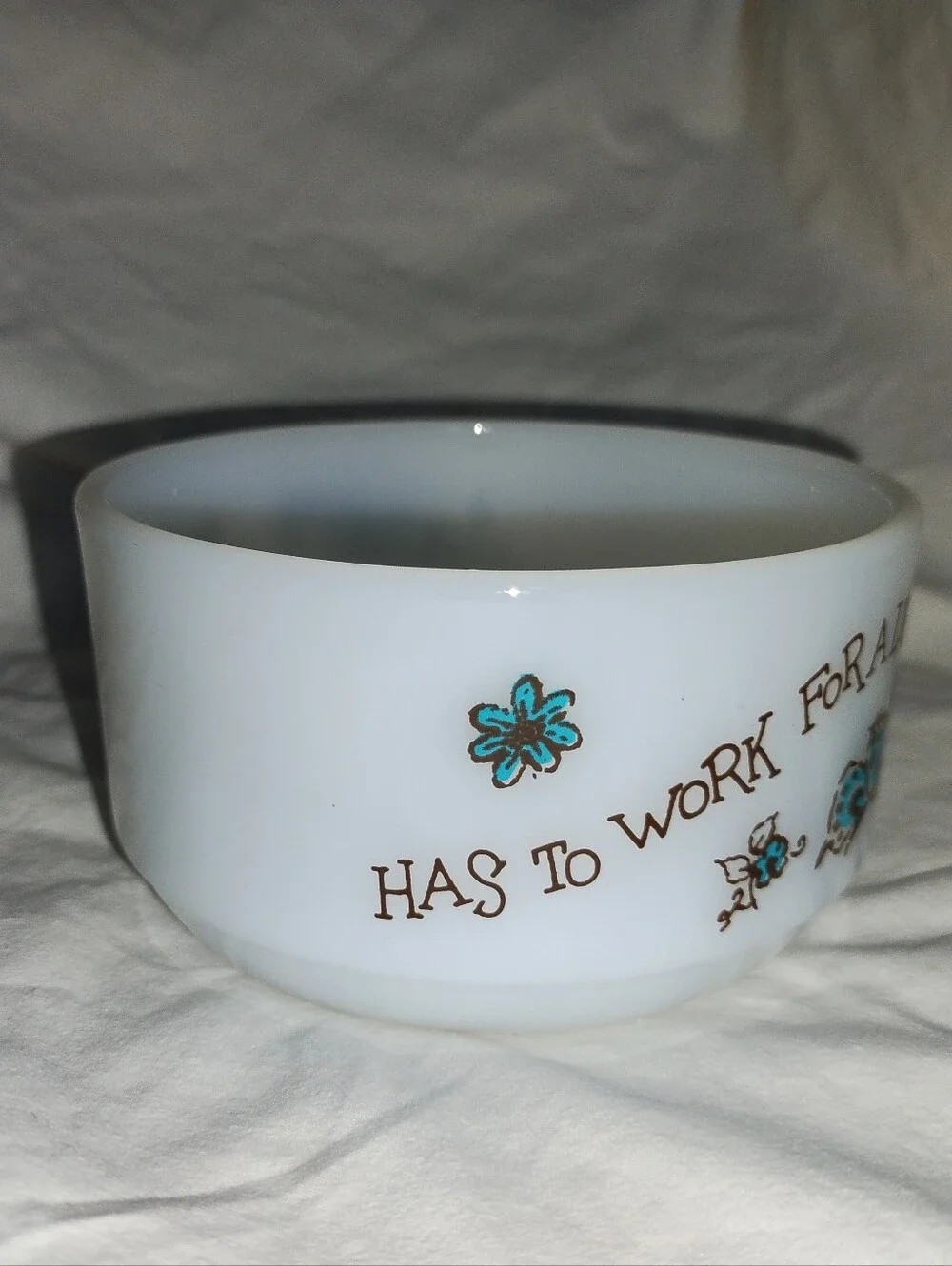 Vintage Fire King Saturdays Child Milk Glass Cottage Cheese Bowl Snack